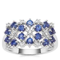 Daha Kyanite Ring with White Zircon in Sterling Silver 1.50cts