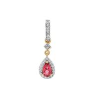Congo Pink Tourmaline Pendant with White Zircon in 9K Gold 0.65ct
