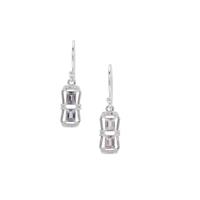 Burmese Spinel Earrings with White Zircon in Sterling Silver 1.60cts