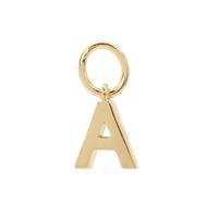 Molte A Letter Charm in Gold Plated Silver