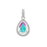 Mercury Mystic Topaz Pendant with White Zircon in Sterling Silver 2.50cts