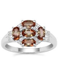 Sopa Andalusite Ring with White Zircon in Sterling Silver 1.18cts