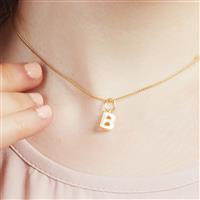 Molte B Letter Charm in Gold Plated Silver