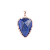 Sar-i-Sang Lapis Lazuli Pendant in Rose Tone Sterling Silver 12cts