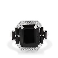 Black Spinel Ring in Sterling Silver 8.70cts