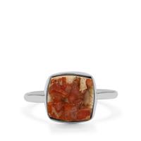 Drusy Vanadinite Ring in Sterling Silver 7cts
