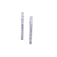 Tanzanite Earrings in Platinum Plated Sterling Silver 5.07cts