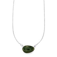 Nephrite Jade Necklace in Sterling Silver 22cts
