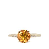 Kaduna Canary and White Zircon Ring in 9K Gold 2.71cts