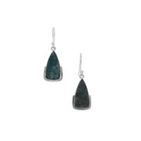 Apatite Drusy Earrings in Sterling Silver 20.50cts