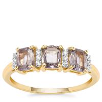 Burmese Pink Spinel Ring with White Zircon in 9K Gold 1.51cts