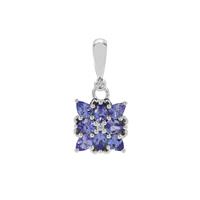AA Tanzanite Pendant with White Zircon in Sterling Silver 1.10cts