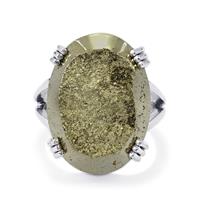 Drusy Pyrite Ring in Sterling Silver 34cts
