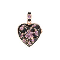 Amethyst Locket in Rose Gold Plated Sterling Silver 0.70ct