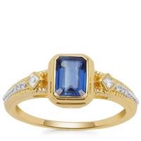 Nilamani Ring with White Zircon in Gold Plated Sterling Silver 1.34cts
