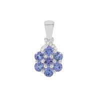 Tanzanite Pendant with White Zircon in Sterling Silver 1.55cts