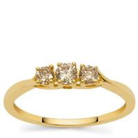 Golden Ivory Diamond Ring in 9K Gold 0.40ct