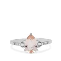 Cherry Blossom™ Morganite Ring with White Zircon in 9k White Gold 1.20cts