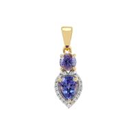AA Tanzanite Pendant with White Zircon in 9K Gold 1.25cts