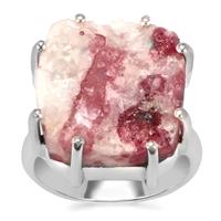 Pink Tourmaline Drusy Ring in Sterling Silver 16cts