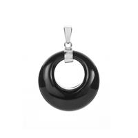 Black Onyx Pendant in Sterling Silver 24.50cts