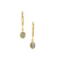 Labradorite Earrings in Gold Plated Sterling Silver 2.25cts