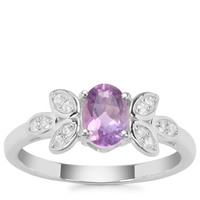 Moroccan Amethyst Ring with White Zircon in Sterling Silver 0.88ct