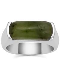 Nephrite Jade Ring in Sterling Silver 5.25cts