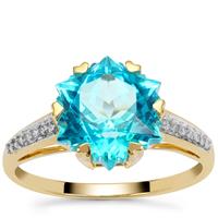Wobito Snowflake Cut Batalha Topaz Ring with Diamond in 9K Gold 5.65cts
