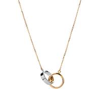 17/18" 9K Two Tone Gold Altro Entwined Rings Necklace 2.45g