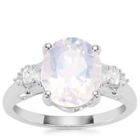Sapucaia Quartz Ring with White Zircon in Sterling Silver 3.56cts