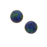 Azure Malachite Earrings in Gold Plated Sterling Silver 12.16cts