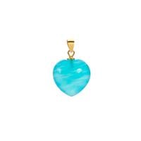 Amazonite Heart Pendant in Gold Tone Sterling Silver 9cts