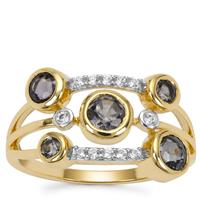 Burmese Purple Spinel Ring with White Zircon in 9K Gold 1.35cts