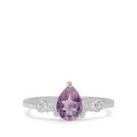Moroccan Amethyst Ring with White Zircon in Sterling Silver 1.10cts