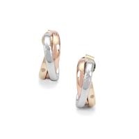 Ratanakiri Zircon Earrings in 9K Three Tone Gold