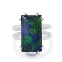 Azure Malachite Ring in Sterling Silver 11.68cts