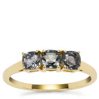 Burmese Silver Spinel Ring in 9K Gold 1.20cts