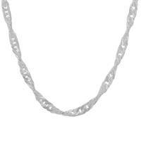 18" Sterling Silver Couture Diamond Cut Singapore Chain 2.95g