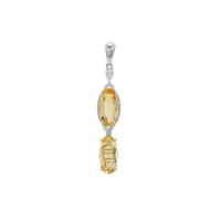 Idar Citrine Pendant with White Zircon in Sterling Silver 6.15cts