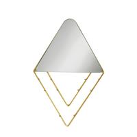 "The Congruent" Mirror with Hooks in Gold
