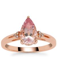 Cherry Blossom™ Morganite Ring with Natural Pink Diamond in 9K Rose Gold 1.40cts