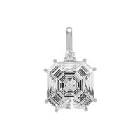 Optic Quartz Pendant with White Zircon in Sterling Silver 7.55cts