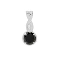 Black Diamond Pendant in Sterling Silver 1cts