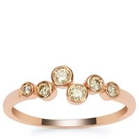 Natural Canary Diamonds Ring in 9K Rose Gold 0.28ct