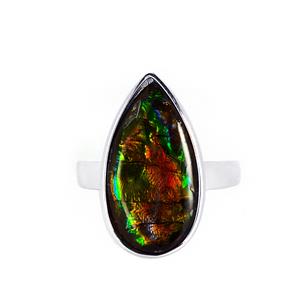AA Ammolite Sterling Silver Ring 