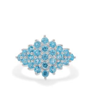 2.35ct Swiss Blue Topaz Sterling Silver Ring