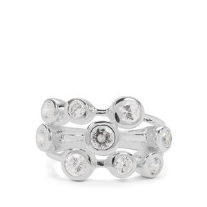 1.60cts White Zircon Sterling Silver Ring  