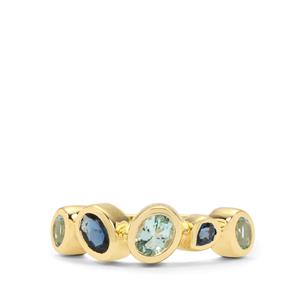 Aquaiba™ Beryl & Nigerian Blue Sapphire 9K Gold Ring ATGW 1ct