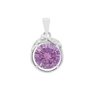 Bahia Amethyst Pendant with White Zircon in Sterling Silver 6.18cts